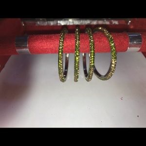 shimmery green bangles
